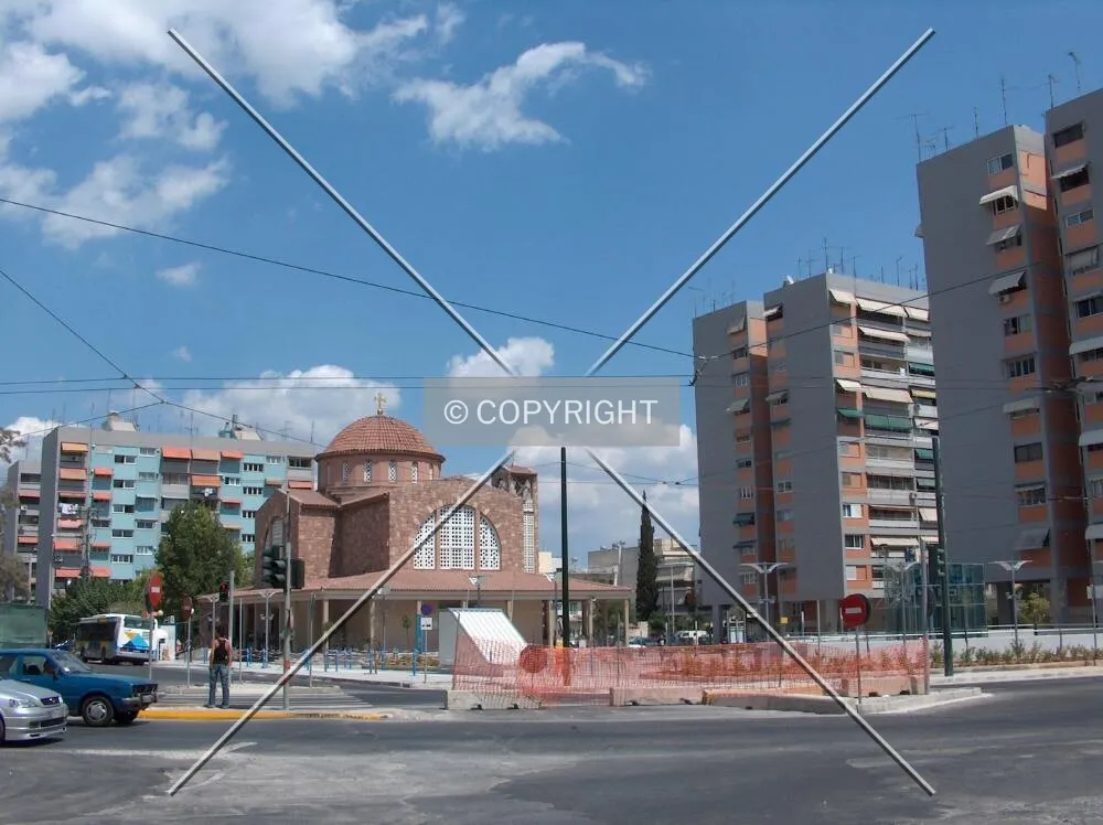 Partial view of the complex from Ethnarchou Makariou street, also depicting the Aghios Antonios (St. Antony's) church