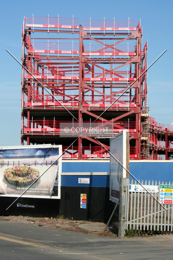 View of the construction progress