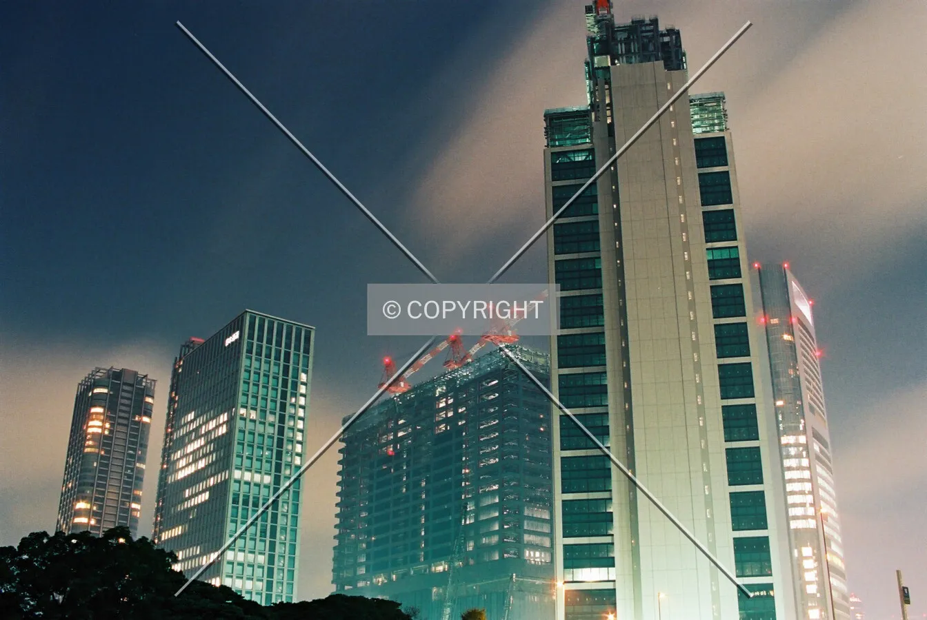 Shiodome district at night