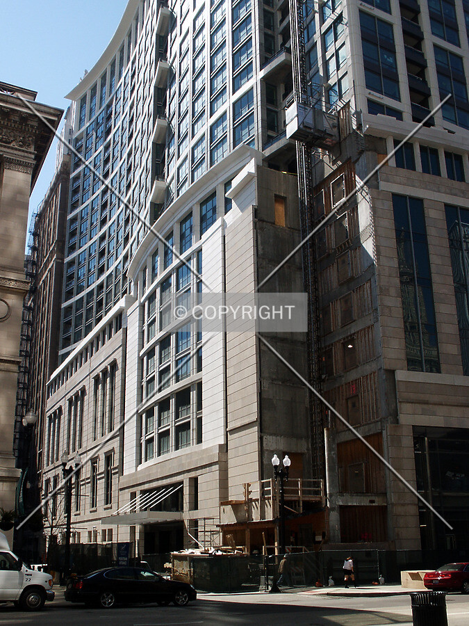 Looking down Garland Court from Randolph Street