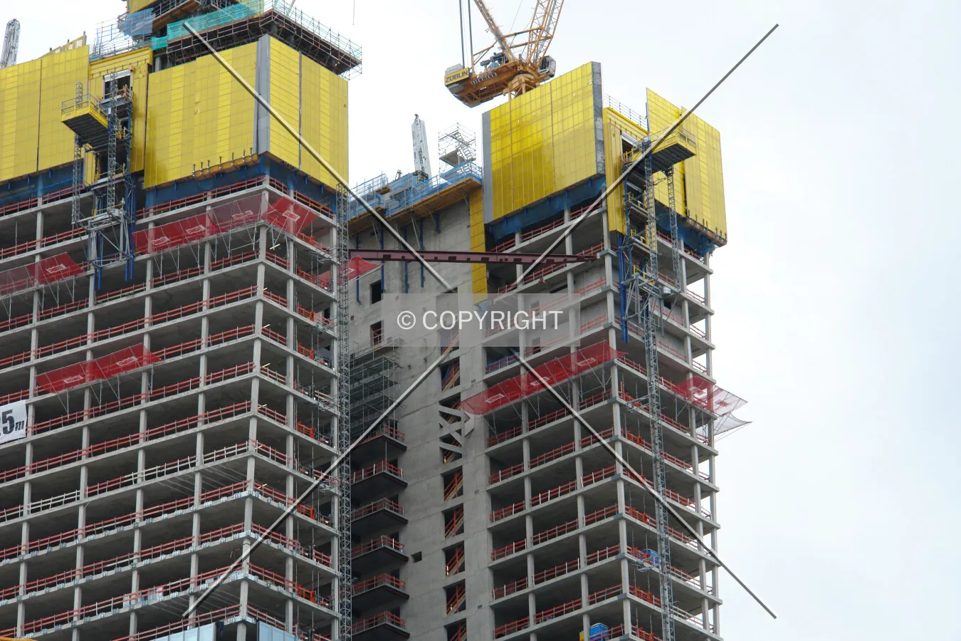 Ongoing construction work at the frame