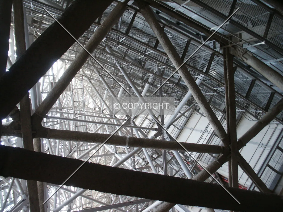 Looking up inside the space next to the hole