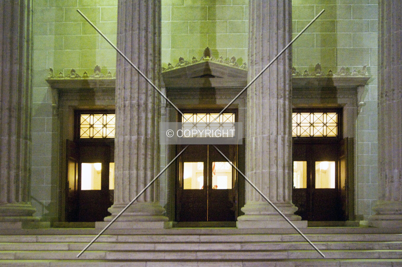 View of the main entrance facing east