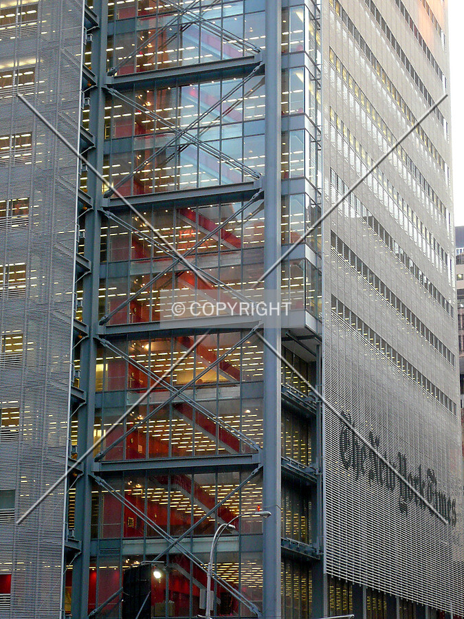 Northwest corner and graphics on the west facade