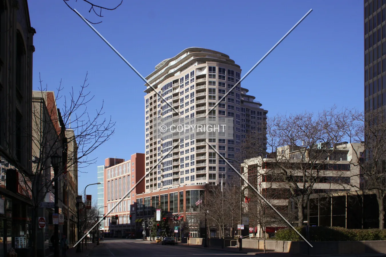 Looking west on Davis Street