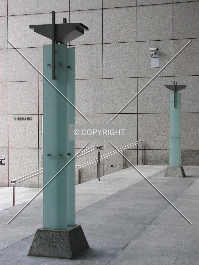 View of lighting fixtures in the northern courtyard
