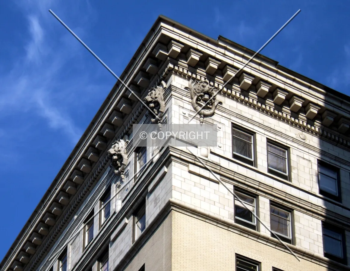 Cornice detail from the west