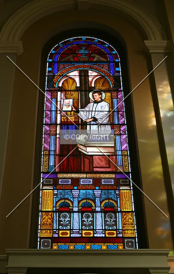 Stained glass window from inside
