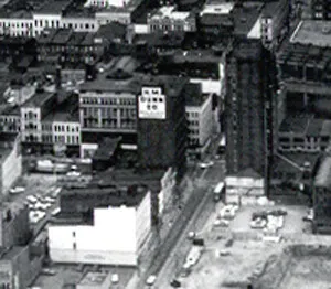 View from the north (with the Washington Building to the right)