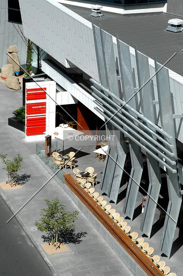 Restaurant at the base of the building