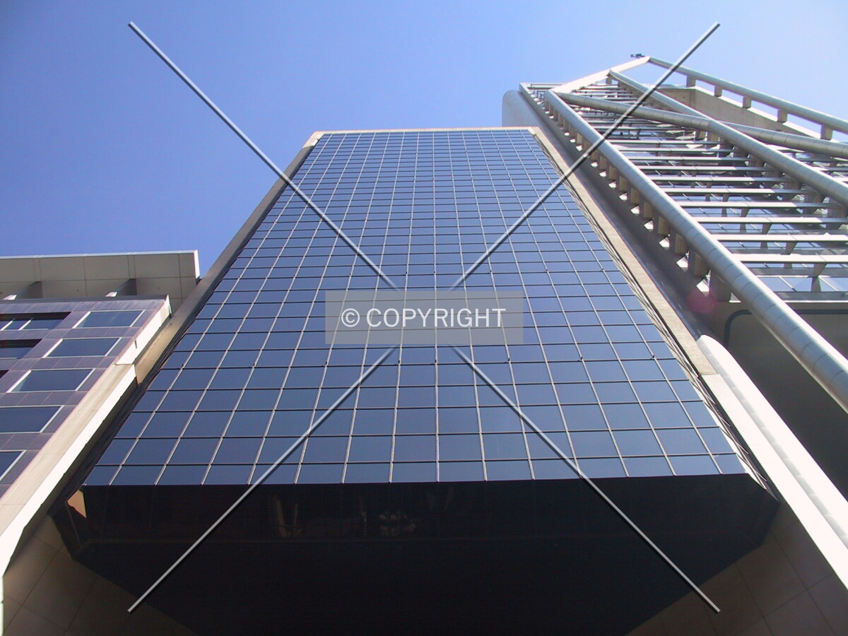 Looking up the east facade