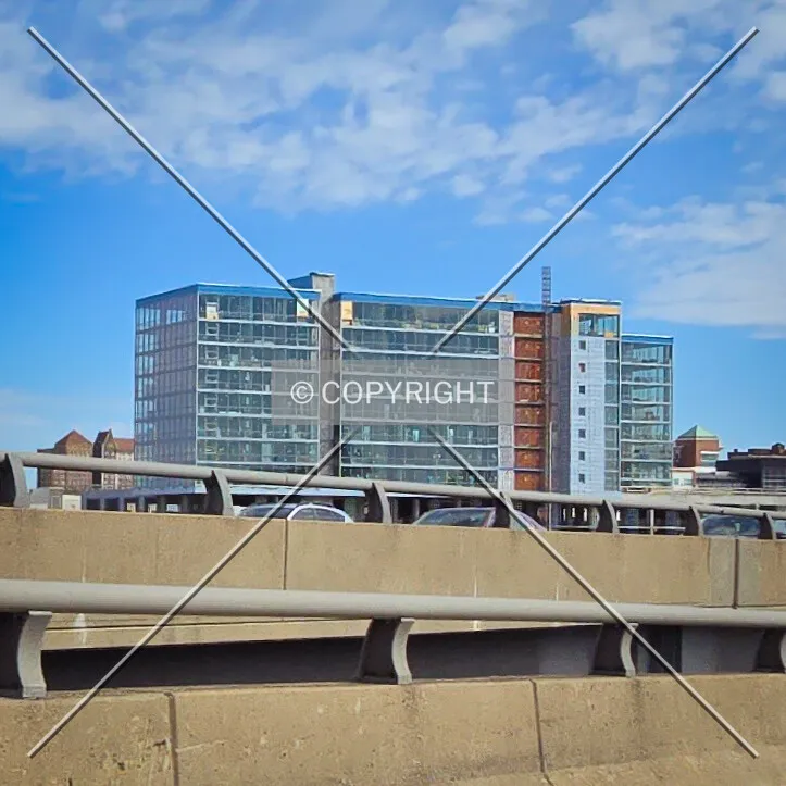 From the southwest during construction; March 16, 2024