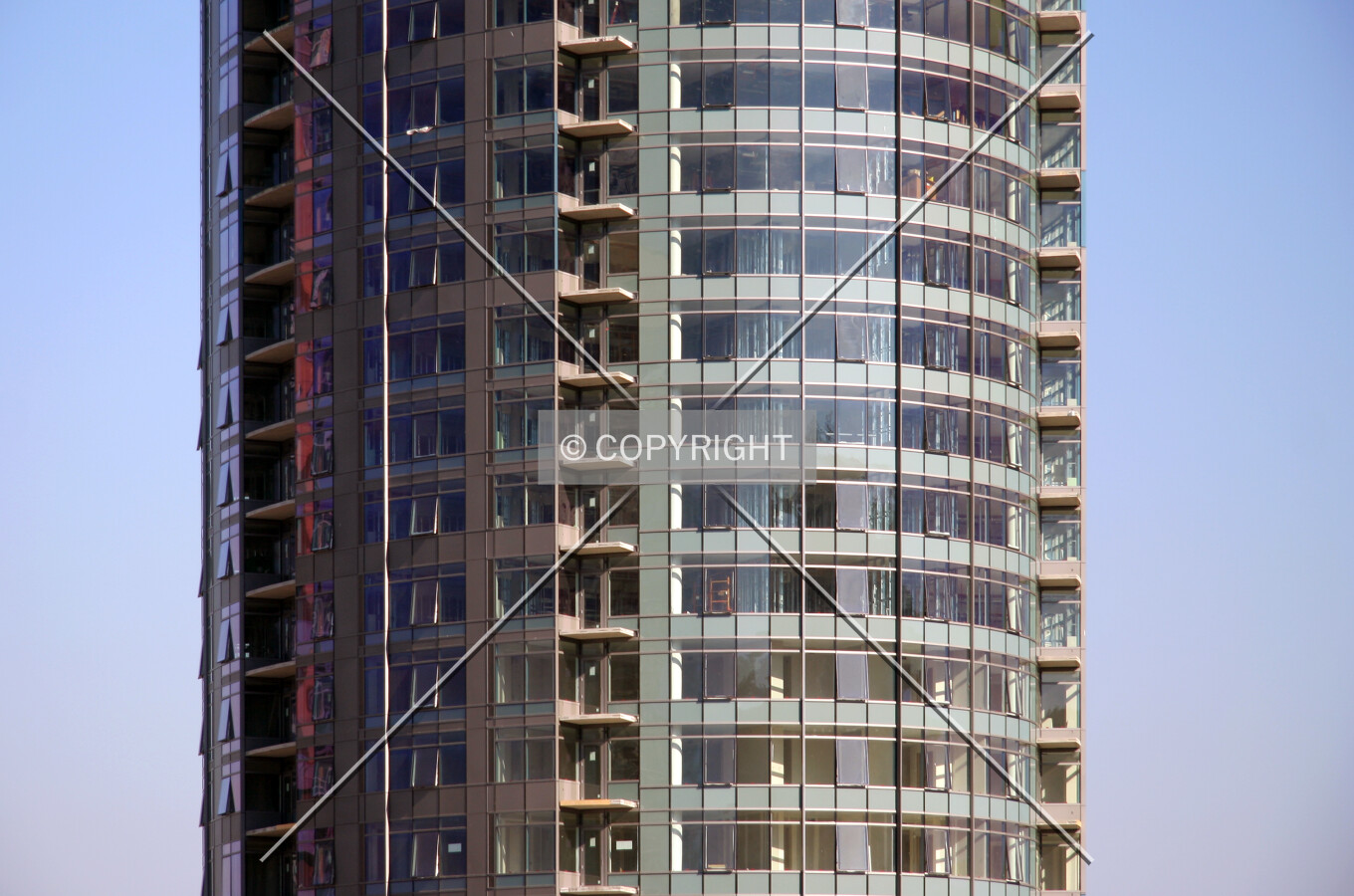 Distant view of the facade