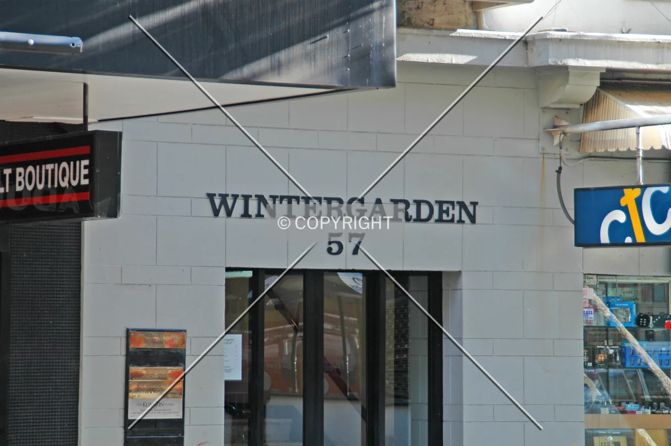 Signage above the main entrance