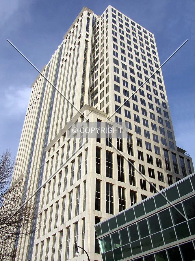 Looking up the southwestern corner from Peachtree Street NE