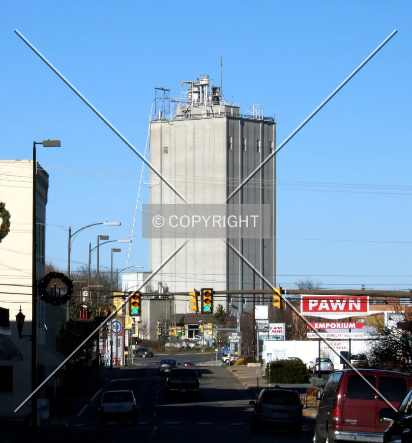 View from the southwest along Main Street