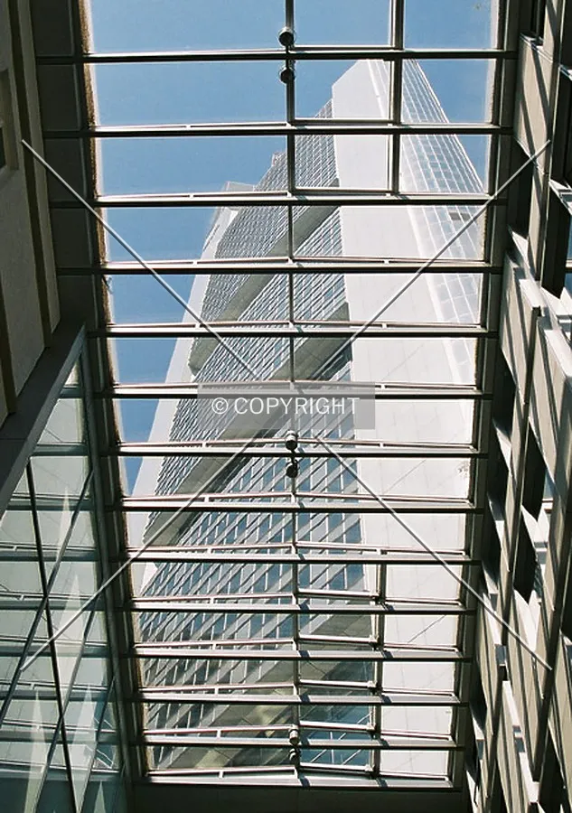View from the entrance at Kaiserplatz to the top of the tower
