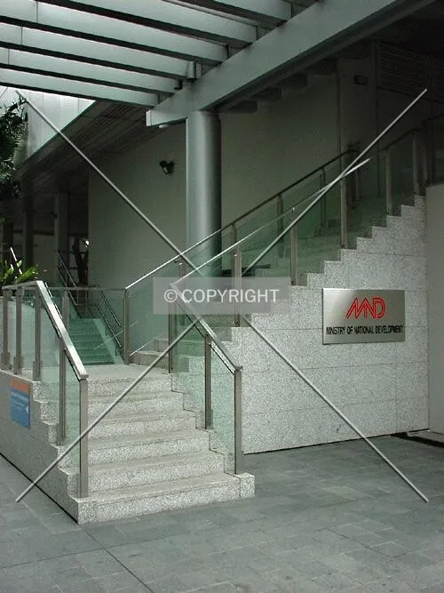 Stairs at one corner of the building