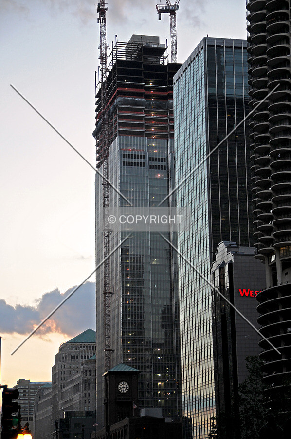 View from the southeast at dusk