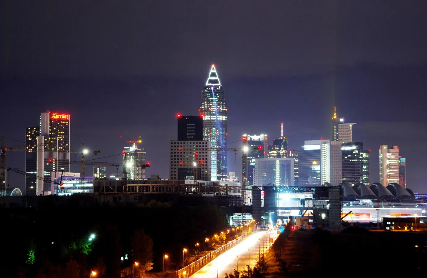 Night skyline from the west