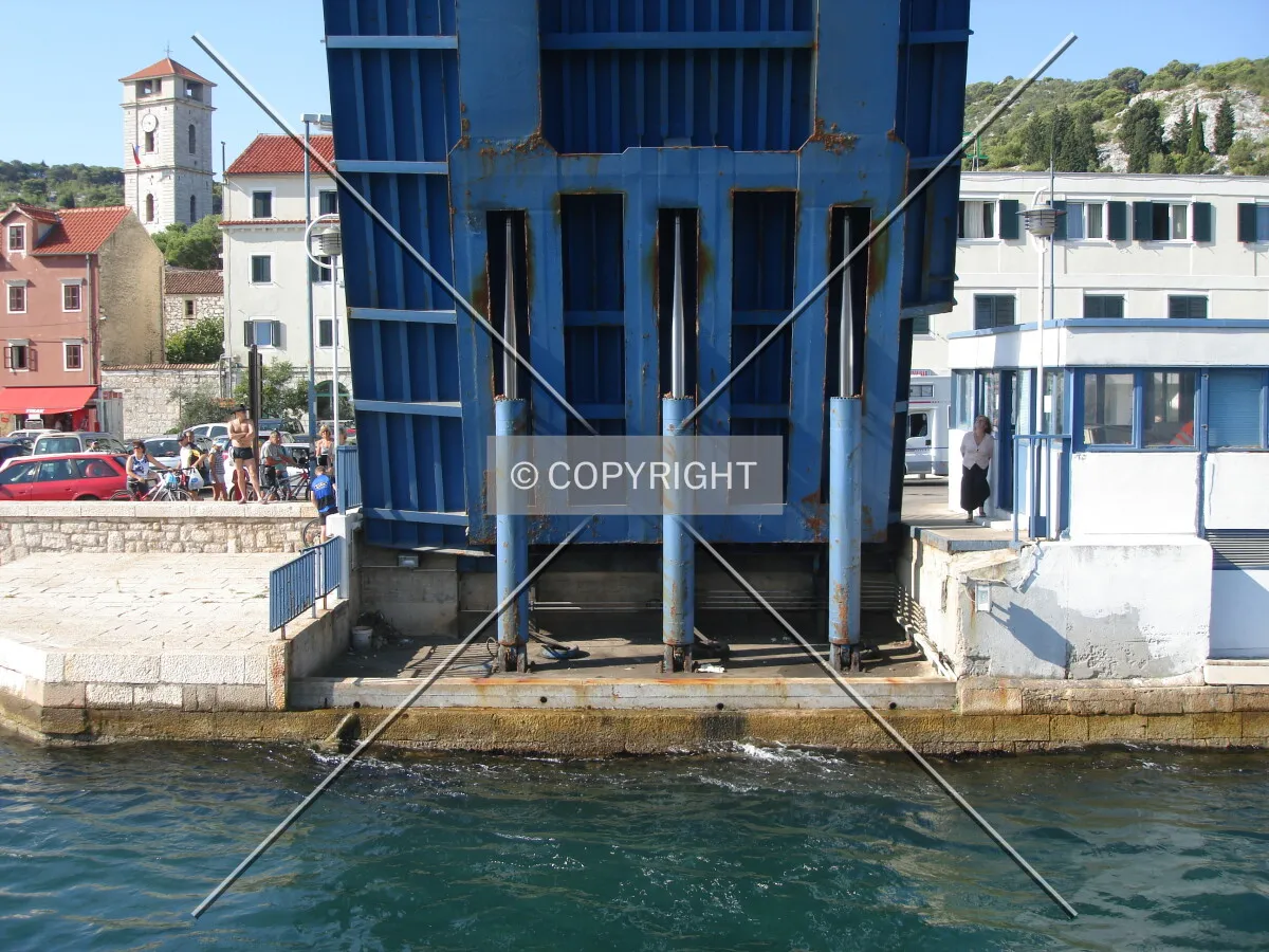 The raised drawbridge