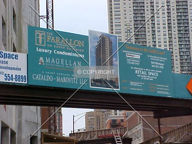 Advertisement billboard at the construction site