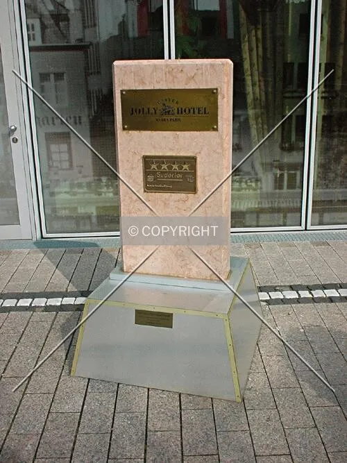 Sign next to the hotel entrance