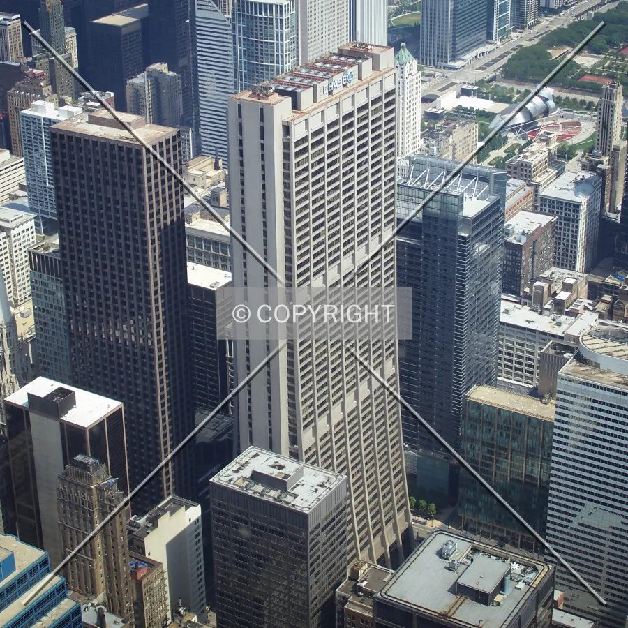 From the Willis Tower observation deck to the southwest; August 29, 2008