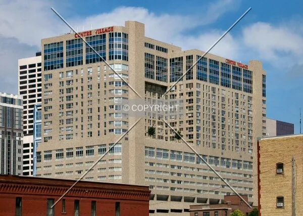 Distant view to the north from 10th Street South