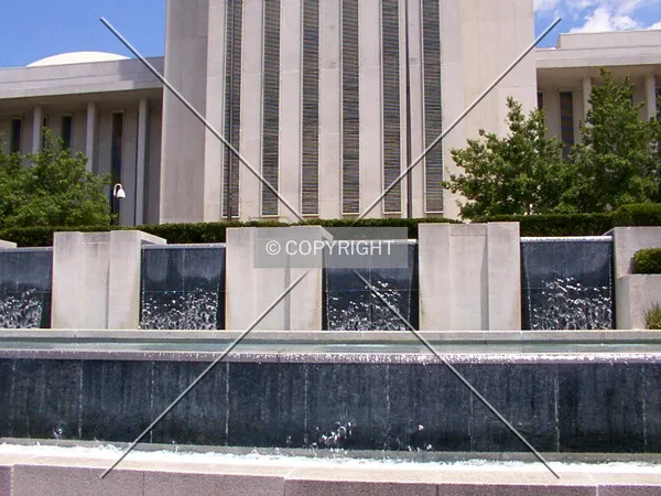 Waterfall in the west plaza