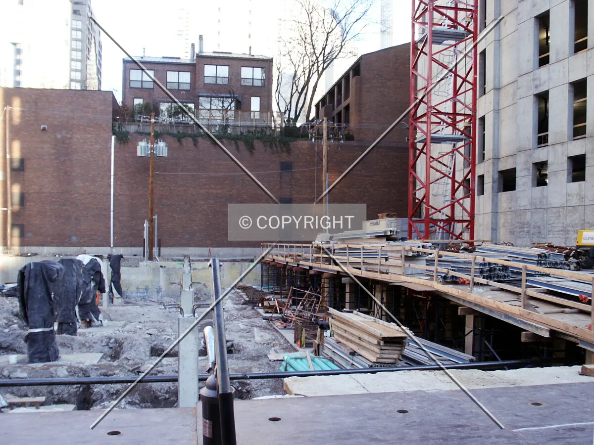 Pit on the north side of the tower