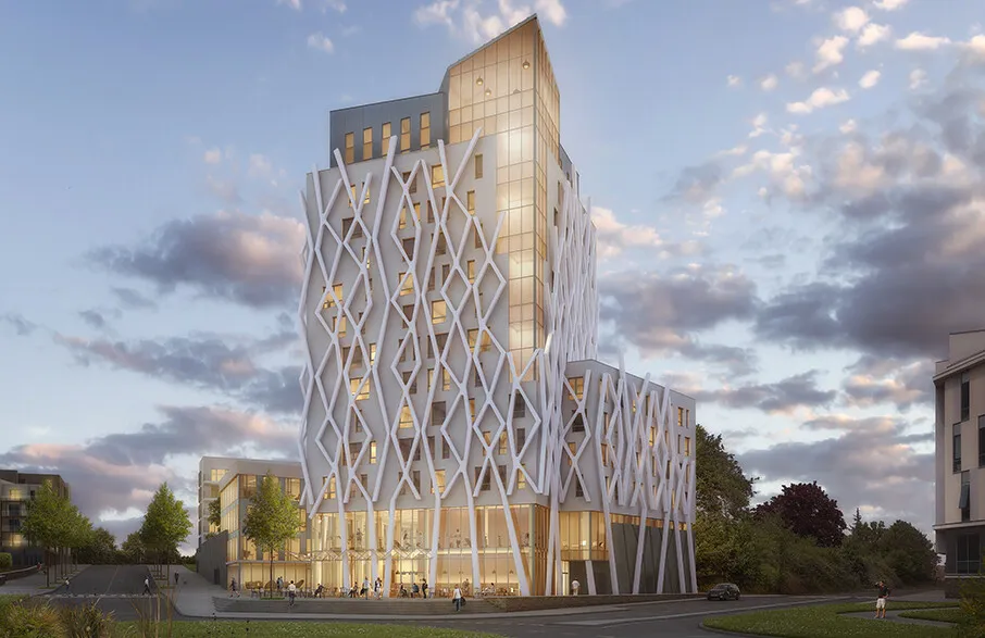 Second rendering of the projet, with 14 floors.