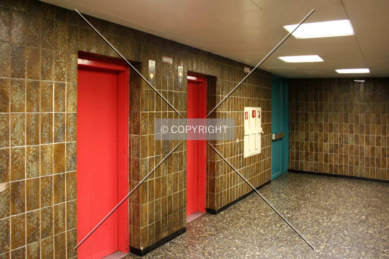 Elevators in the lobby