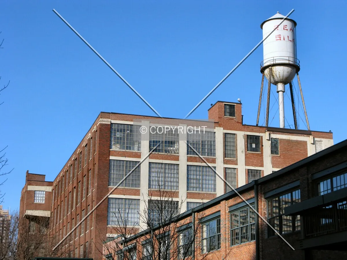View to the west from North College Avenue, with the original water tower