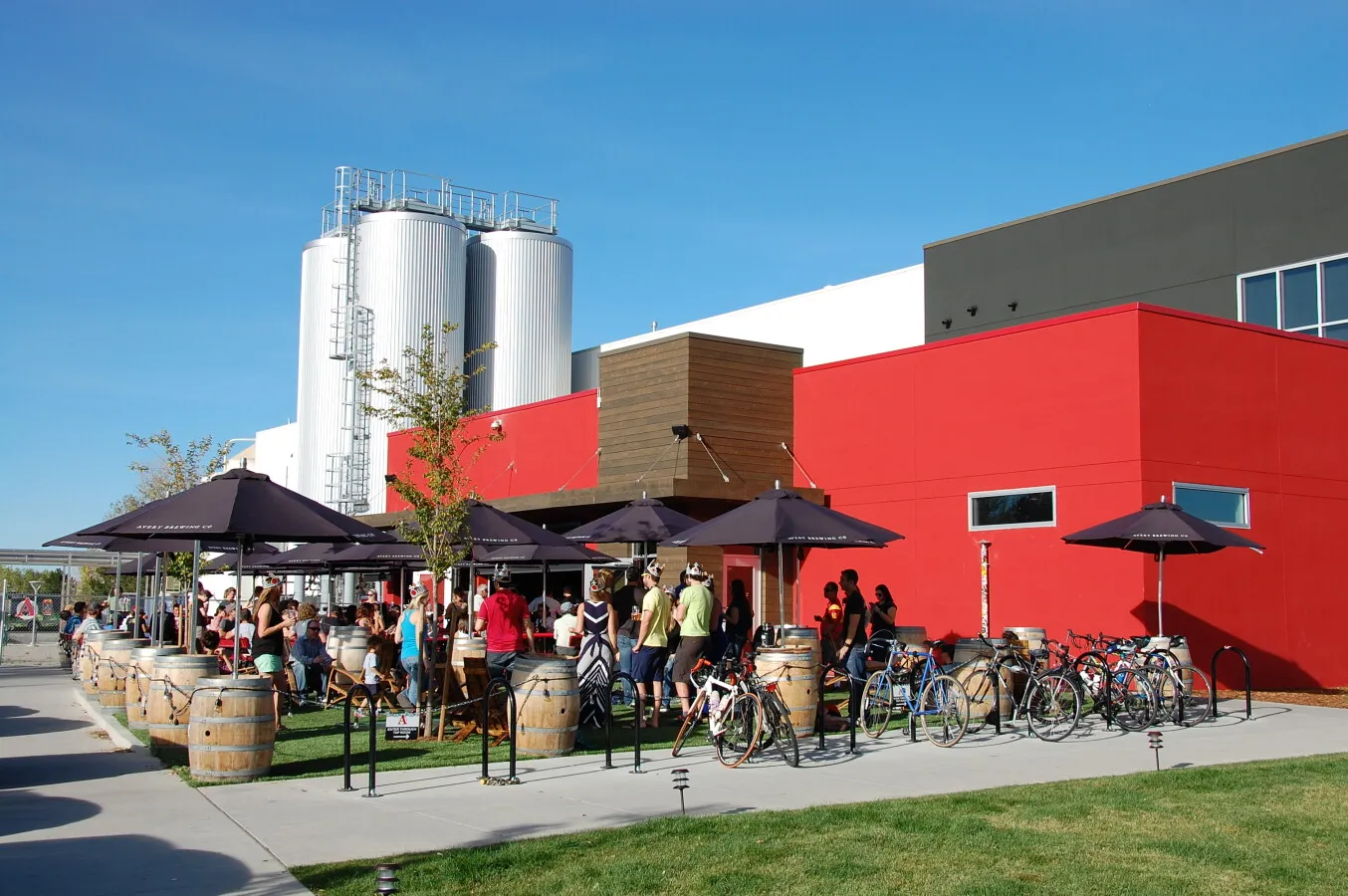 The beer garden on a warm Fall day