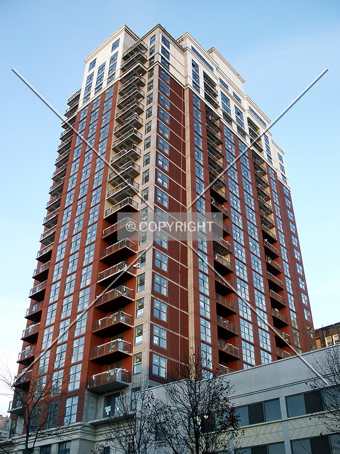 Looking up the southwest corner