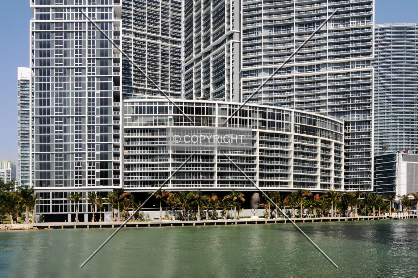View from the east along Brickell Key