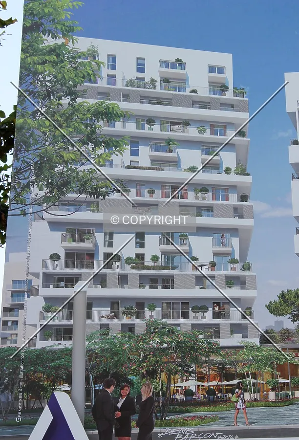 Rendering displayed at the construction site.