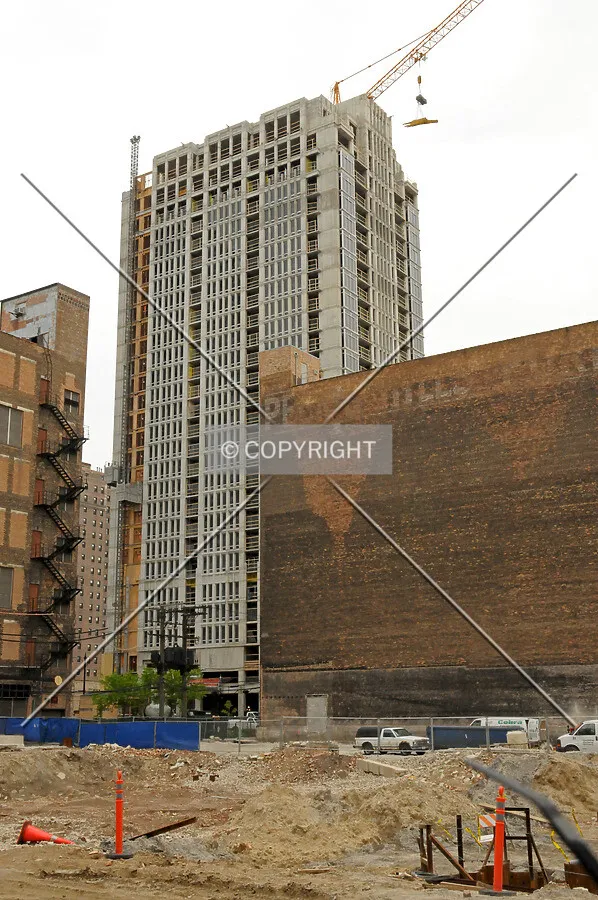 Looking southeast from the 1300 Block of South Wabash Avenue