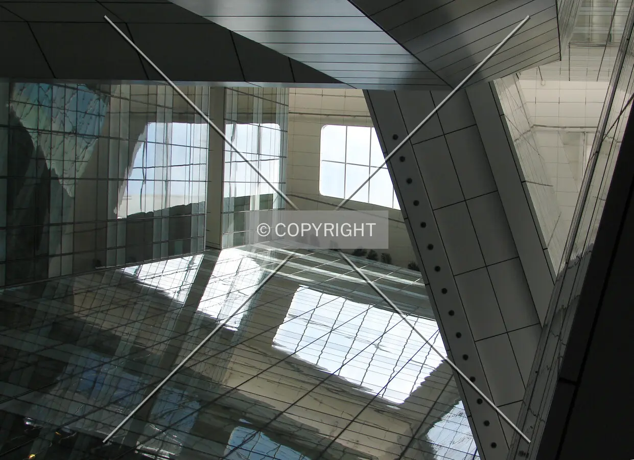 View towards ceiling in the main part of the atrium