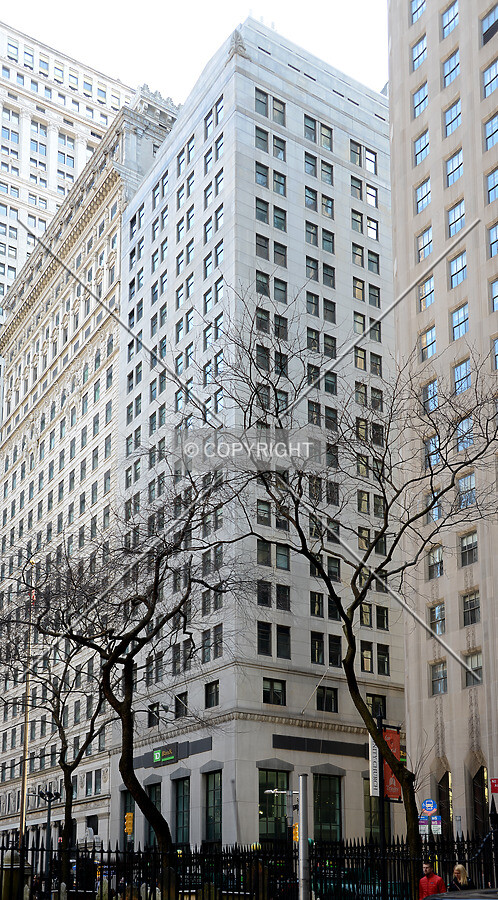 View from the southwest at Wall and Rector Streets