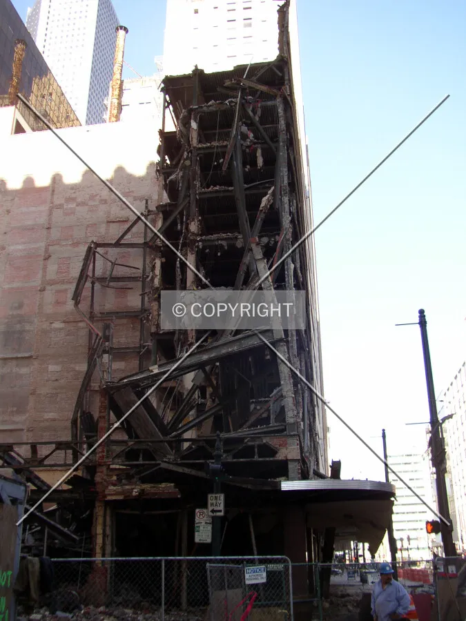 Looking north from Walker Street during demolition