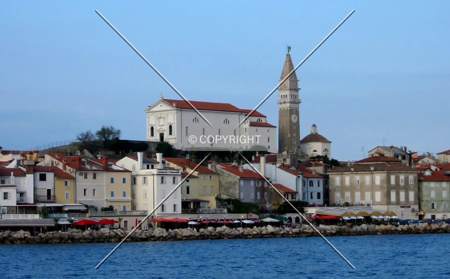 Looking back towards the church from a boat