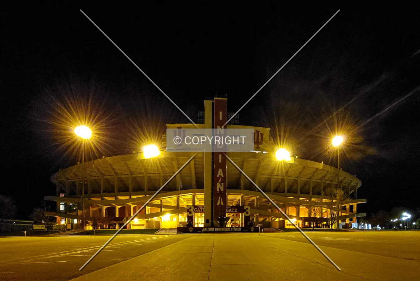 South view at night; March 29, 2020