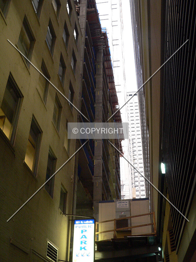 View to the east down the alley from LaSalle Street