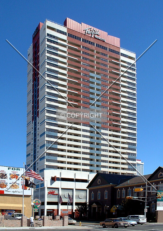 Vintage view from the west showing the former Fairfield Resorts sign