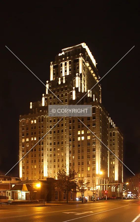 View from the northwest at night; November 28, 2014