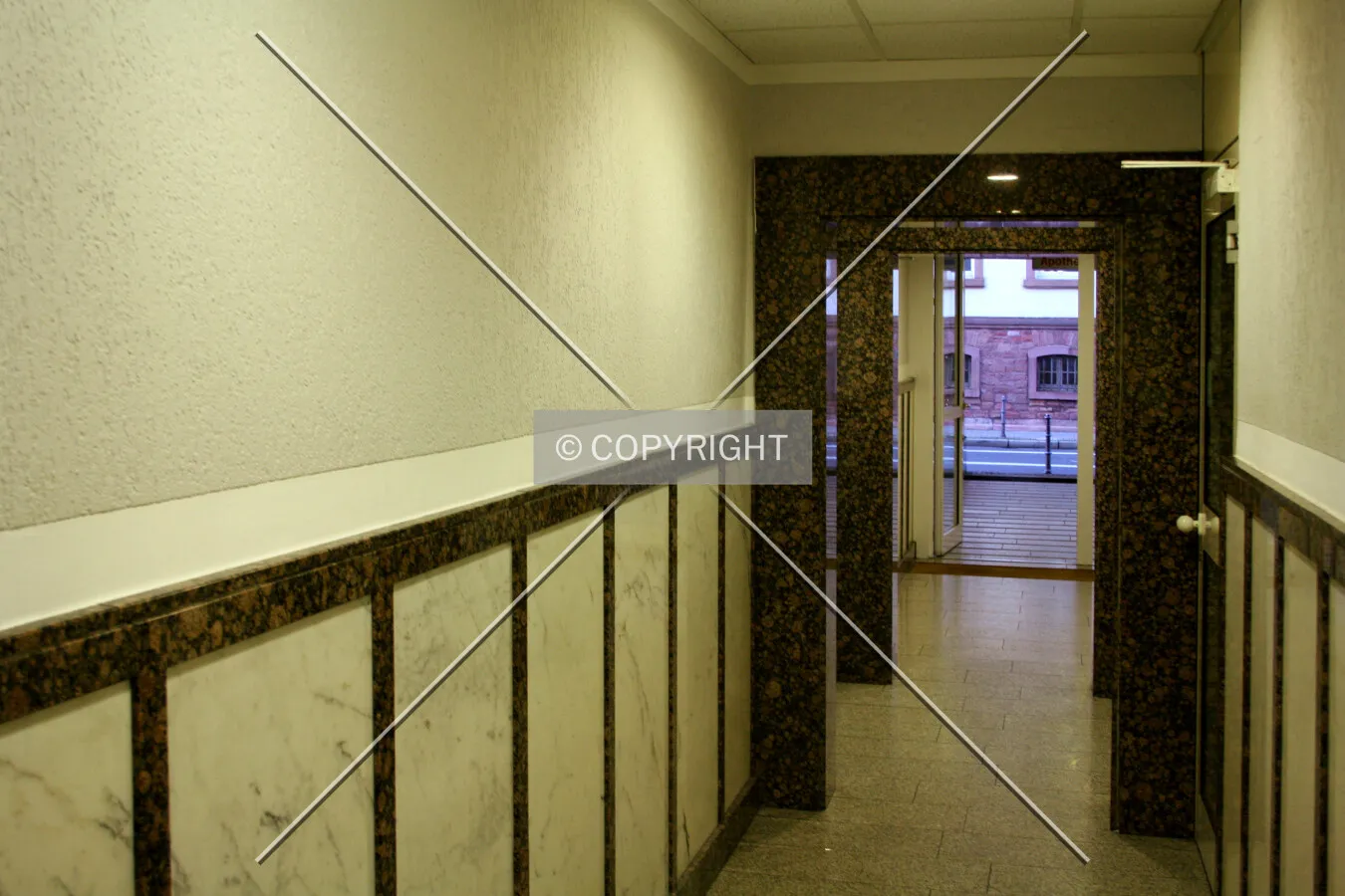 Looking out from the lobby