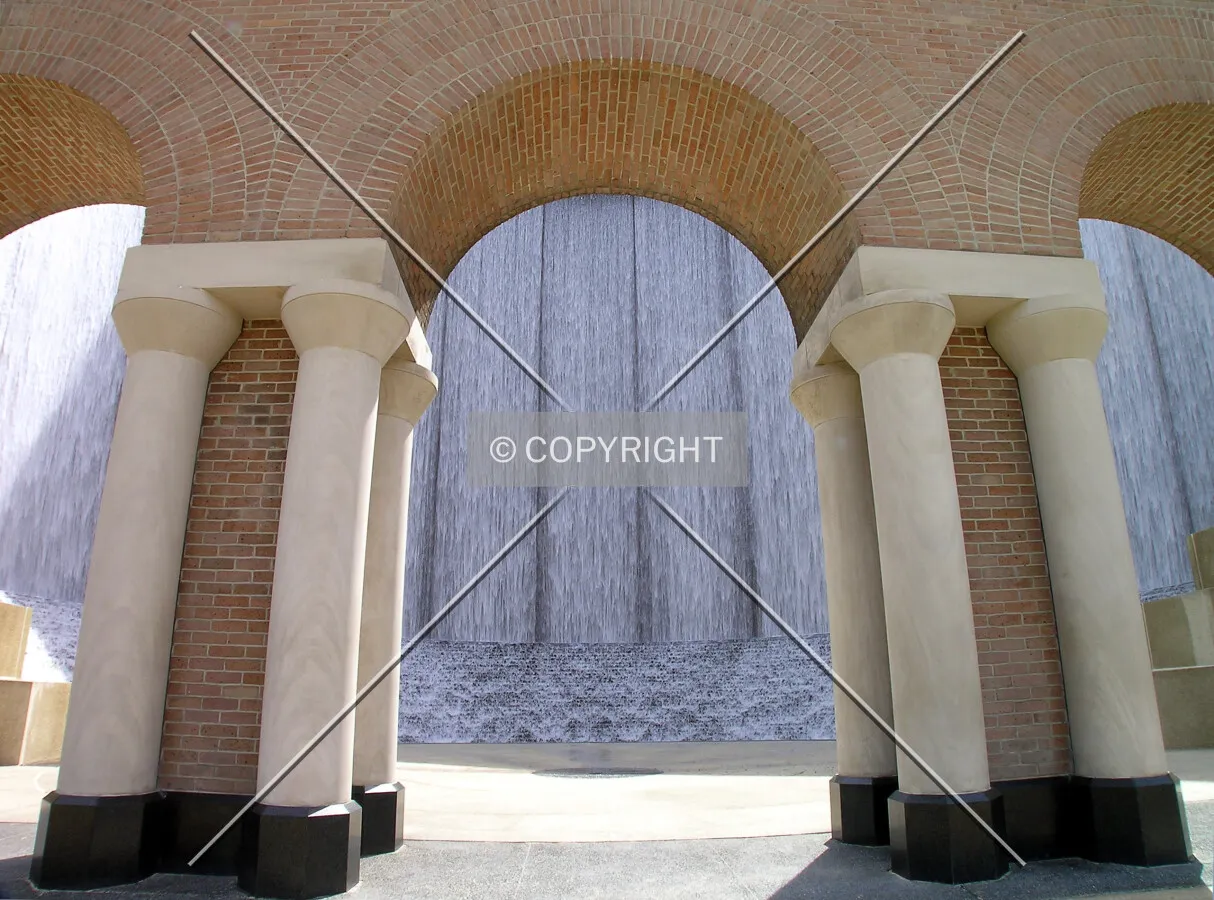 In front of the waterfall arches