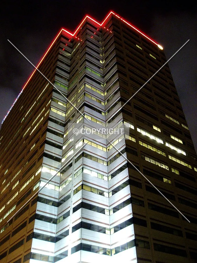 Looking up the northeast side at night